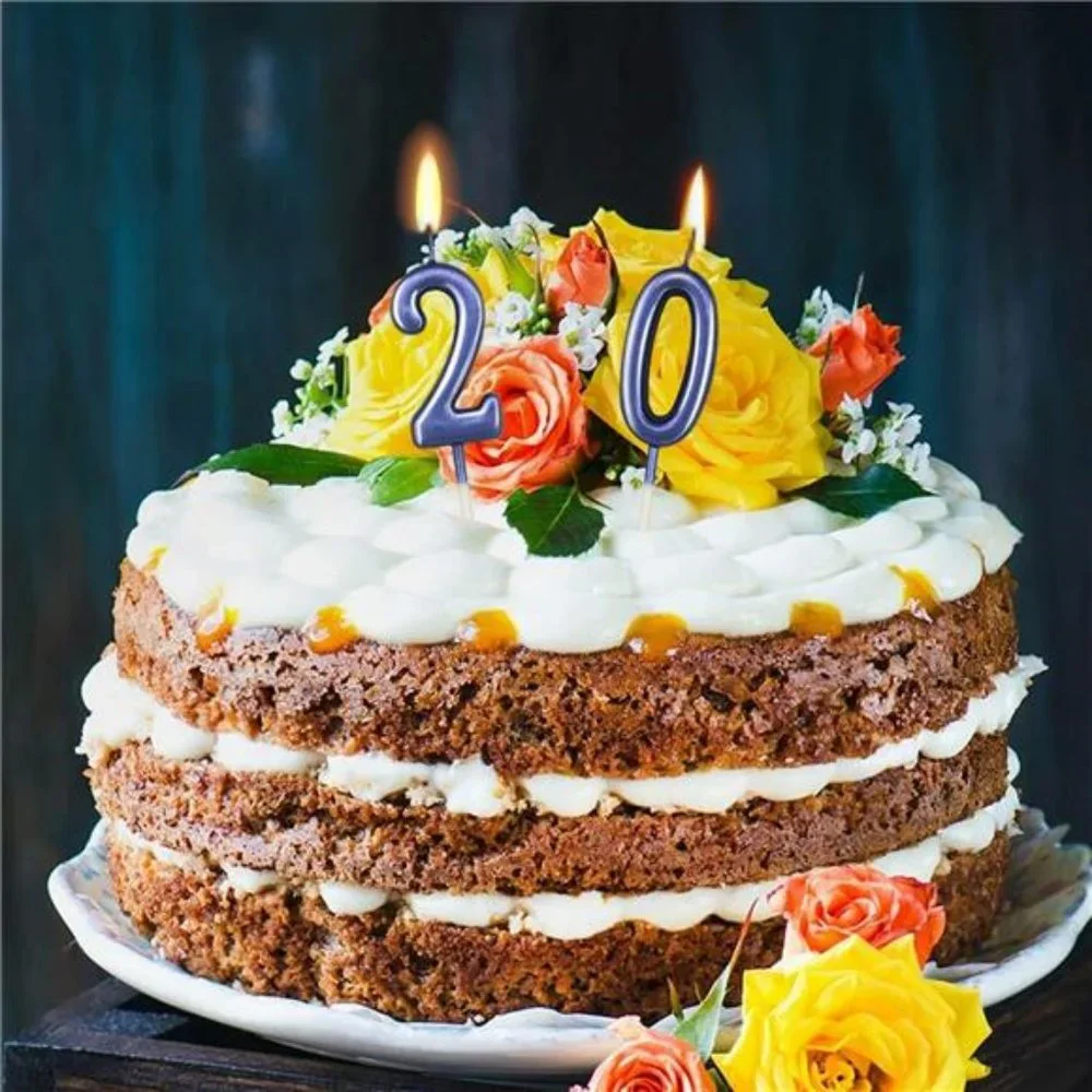 Blue Numeral Birthday Candles - Cake Numeric Candles Number 0 1 2 3 4 5 6 7 8 9